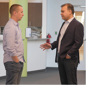 Two men having a conversation